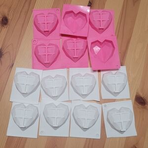 Heart Gem Silicone Mold For Chocolate, Soap, Candle, Crafting. 14 Cavities
